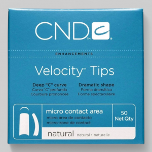 "VELOCITY TIPS №5" - Типсы с глубоким "С" изгибом и укороченной контактной зоной, натурального цвета, №5, 50шт.