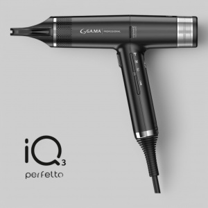Электрофен для волос Ga.ma - IQ3 Perfetto с турбо кнопкой, 120 000 оборотов, черный (арт. PH6080.BK)