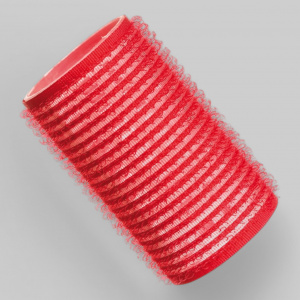 Бигуди на липучках, 6шт, длина 6,3см, диаметр 36мм, красные