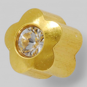 Серьги для прокола ЦВЕТОК с камнем-ХРУСТАЛЬ MIDI с позолотой