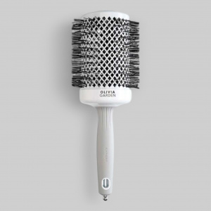 Olivia Garden Expert Blowout Shine White & Grey 65 - термобрашинг для волос серый, 65 мм.