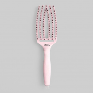 Olivia Garden Care Iconic Boar & Nylon - массажная щетка розовая, 18 см.