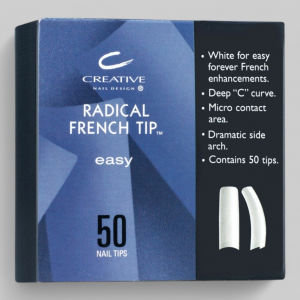 "RADICAL FRENCH TIPS №1" - Типсы с микроконтактной зоной, для французского маникюра, белые, №1, 50шт.