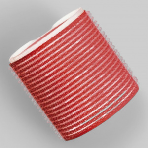 Бигуди на липучках, 3шт, длина 6,3см, диаметр 60мм, красные