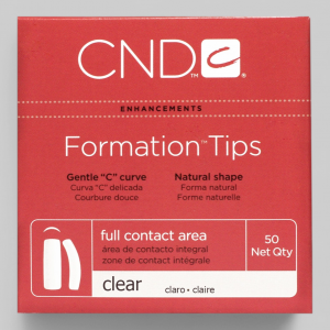 "FORMATION CLEAR TIPS №"3 - Типсы универсальные с мягким "С" изгибом, полной контактной зоной, прозрачные, №3, 50шт.