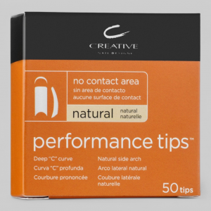 "PERFORMANCE TIPS №6" - Типсы без контактной зоны, не требующие длительного подпиливания, натурального цвета, №6, 50шт.