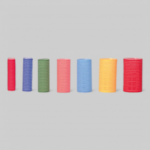 Бигуди на липучках, 6шт, длина 6,3см, диаметр 21мм, зеленые