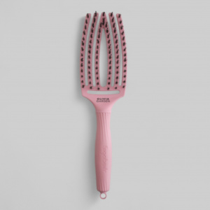 Olivia Garden Fingerbrush Boar & Nylon Thinkpink 2024 - массажная щётка светло - розовая, 20 см.