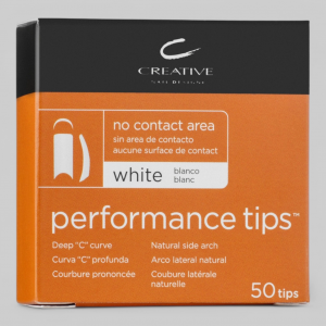 "PERFORMANCE WHITE TIPS №10" - Типсы без контактной зоны, не требующие длительного подпиливания, белые, №10, 50шт.
