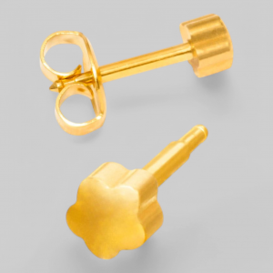 Серьги для прокола ЦВЕТОК  MIDI с позолотой