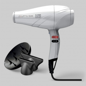 Электрофен для волос GA.MA PLUMA 5500 ION SYSTEM C OXY ACTIVE (белый)