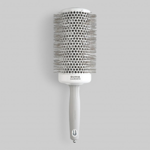 Olivia Garden Expert Blowout Speed Wavy Bristles White & Grey 65 - термобрашинг для волос серый, 65 мм.