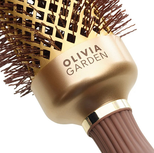 Olivia Garden Expert Blowout Curl Wavy Bristles Gold & Brown - термобрашинг для волос золотой, 45 мм.