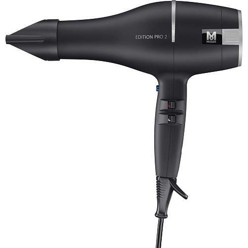 Фен "Moser - Edition Pro 2" - 2000W, удлиненный матовый корпус, 2 насадки. (чёрный)