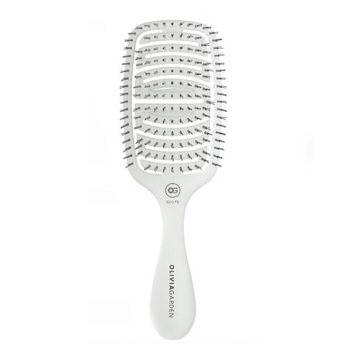 Olivia Garden Essential Care Flex Fine Hair Bristles Ice White - массажная щетка для тонких волос, 20 см.