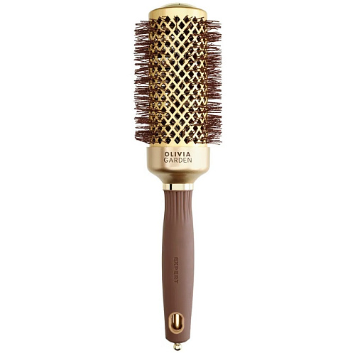 Olivia Garden Expert Blowout Curl Wavy Bristles Gold & Brown - термобрашинг для волос золотой, 45 мм.