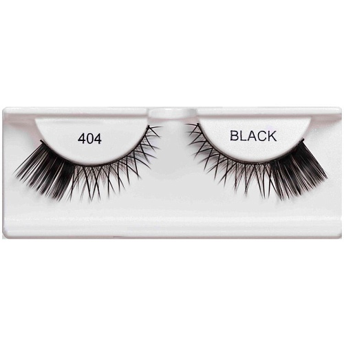 Ресницы подиумные "EDGY", натуральные с акцентом на уголок глаза, модель №404, чёрные.
