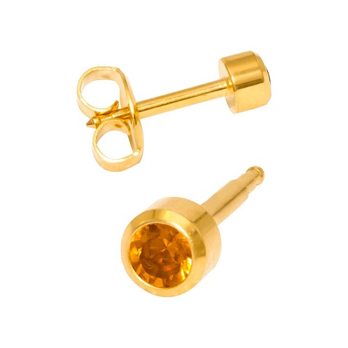 NOVEMBER BIRTHSTONE-Камень Топаз месяц ноябрь позолоченный