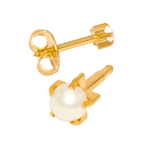 MAXI PEARL TIFFANY Серьги для прокола в Крапане, ЖЕМЧУГ MAXI с позолотой