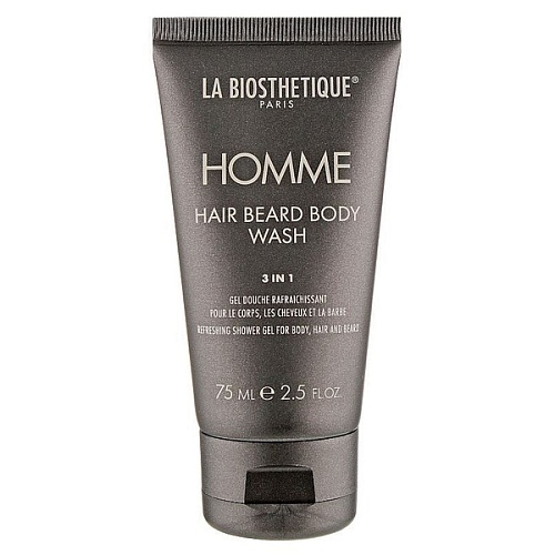 La Biosthetique Homme Hair Beard Body Wash - освежающий гель для тела, волос и бороды, 75 мл.