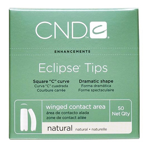 "ECLIPS TIPS №10" - Типсы с выраженной боковой аркой, для ногтей с глубокими боковыми стенками, натурального цвета, №10, 50шт.
