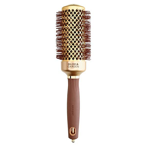 Olivia Garden Expert Blowout Shine Wavy Bristles Gold & Brown 45, термобрашинг для волос золотой, 45 мм.