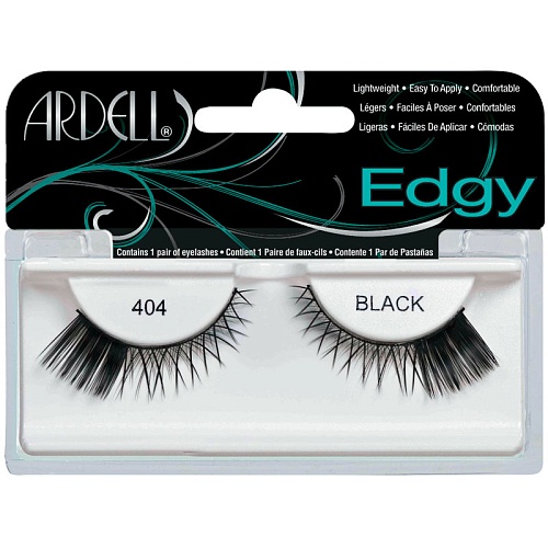 Ресницы подиумные "EDGY", натуральные с акцентом на уголок глаза, модель №404, чёрные.