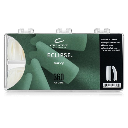 "ECLIPS TIPS" - Типсы с выраженной боковой аркой, для ногтей с глубокими боковыми стенками, натурального цвета, ассорти, 360шт.
