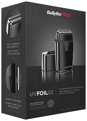 BaBylissPRO Uvfoil - шейвер с UV-дезинфекцией черный, 10000 об/мин.