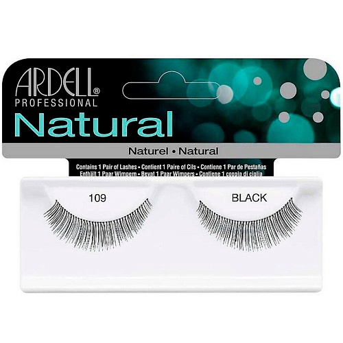 Ресницы подиумные "NATURAL LASHES", модель №109, чёрные.