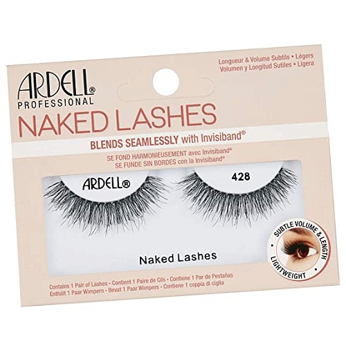 Ресницы подиумные "NAKED LASHES", для придания утонченного объема, модель №428, чёрные.