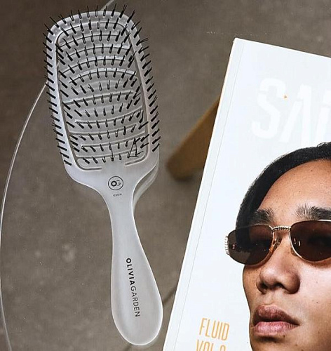 Olivia Garden Essential Care Flex Fine Hair Bristles Ice White - массажная щетка для тонких волос, 20 см.