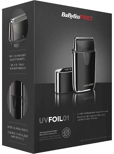 BaBylissPRO Uvfoil - шейвер с UV-дезинфекцией черный, 10000 об/мин.
